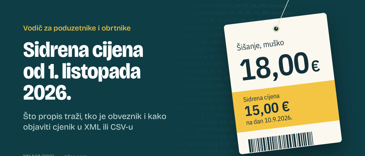 Sidrena cijena i objava cjenika od 1. listopada 2026.: što propis traži i kako se pripremiti
