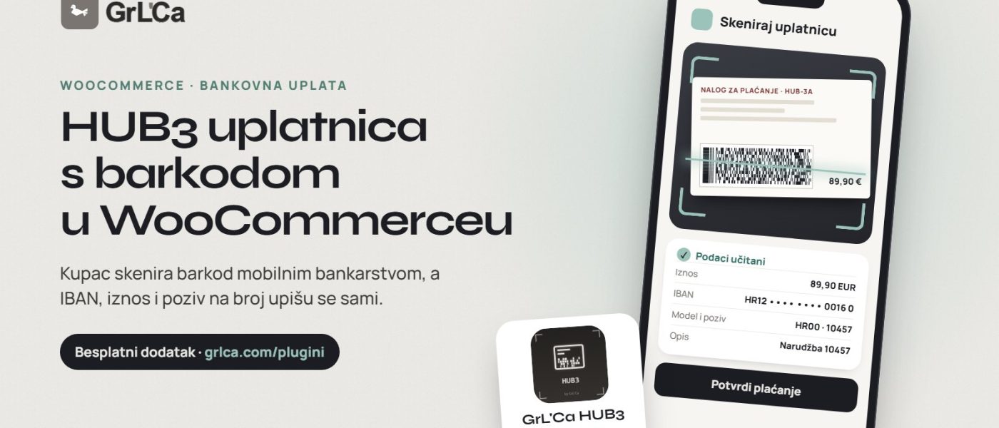 HUB3 uplatnica s barkodom u WooCommerceu: plaćanje virmanom skeniranjem