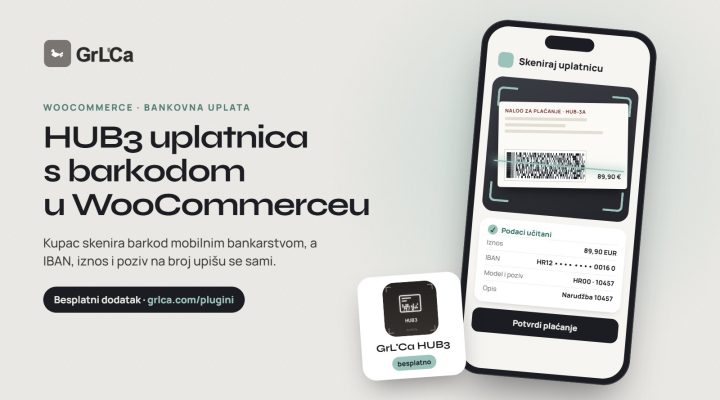 Mobitel skenira HUB3 uplatnicu s 2D barkodom – GrL'Ca HUB3 dodatak za WooCommerce